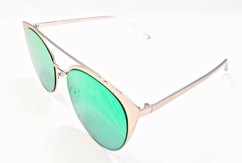 Oversized Metal Cat Eyed Sunglasses