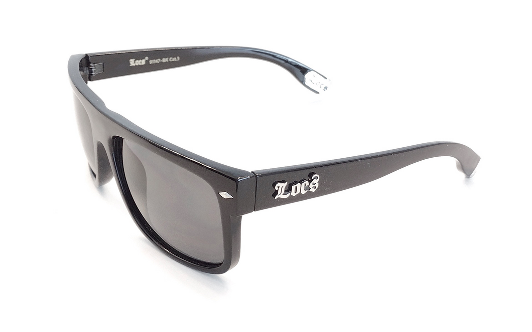 Locs Sunglasses, black with silver tips