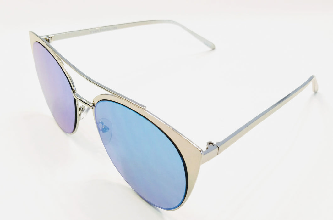 Oversized Metal Cat Eyed Sunglasses